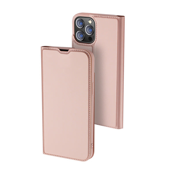 Θηκη Book DD Skin Pro Για Apple iPhone 13 Pro Ροζ Χρυση