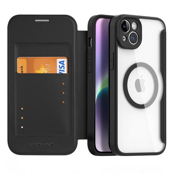 Θηκη Book DD Skin X Pro Δερματινη για Apple iPhone 14 Plus Μαυρη Με MagSafe