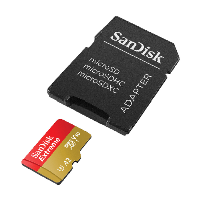 SanDisk Extreme microSDXC + SD Adapter + 1 year RescuePRO Deluxe
