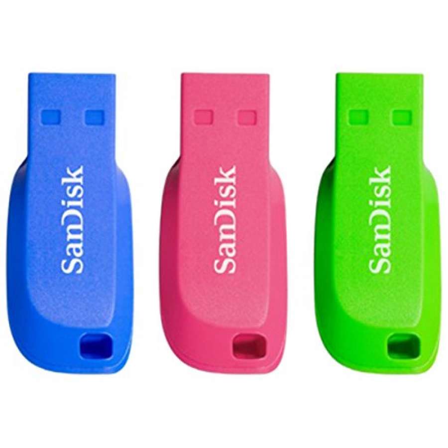 SanDisk Cruzer Blade USB Flash Drive 3-pack