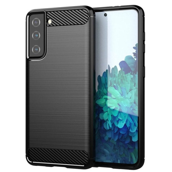 Θηκη Carbon Look Σιλικονης Για Samsung Galaxy S21 Μαυρη
