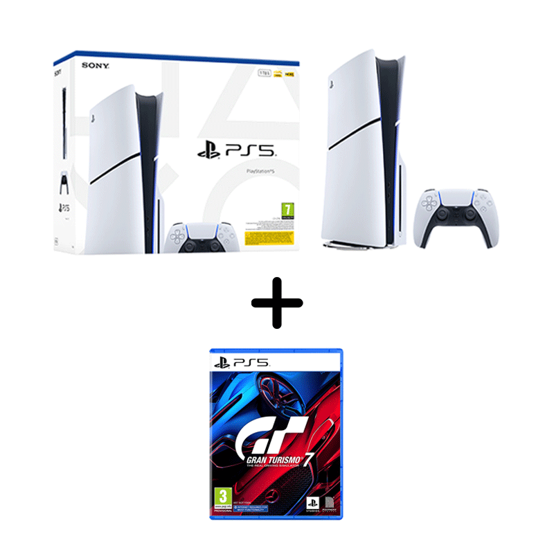 Sony PlayStation 5 BluRay Slim Edition + Gran Turismo 7 Standard Ed (PS5)