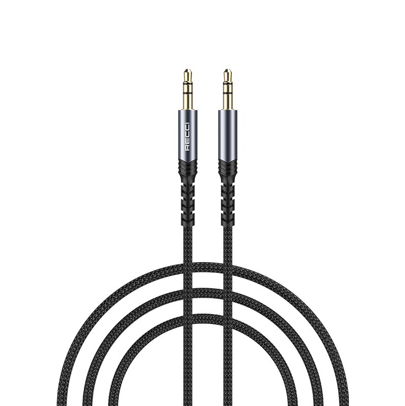Recci RDS-A28 Καλώδιο 3.5mm male - 3.5mm male Μαύρο 1m