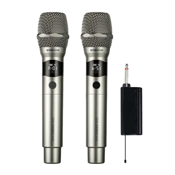 SONICGEAR DUAL PROFESSIONAL UHF WIRELESS LED MICROPHONE WM 3300 UL