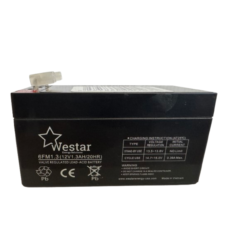 Westar μπαταρία μολύβδου FM 12V 1.3Ah (6FM1.3)