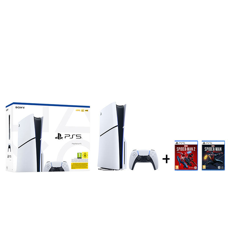 Sony PlayStation 5 BluRay Slim Edition + Marvel's Spider-Man 2 + Marvel's Spider-Man: Miles Morales