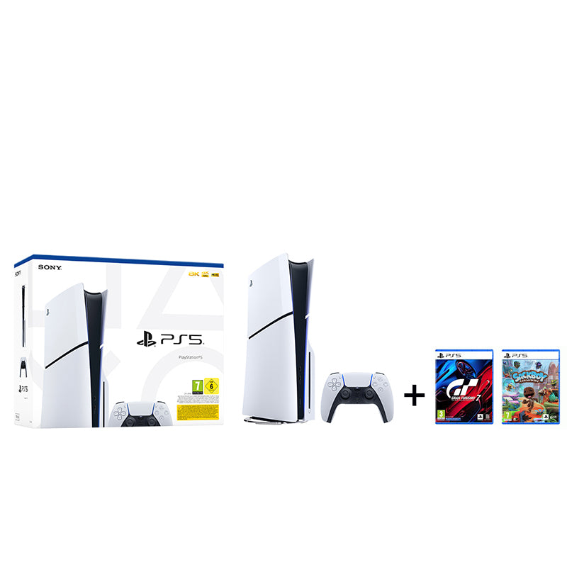 Sony PlayStation 5 BluRay Slim Edition + Gran Turismo 7 Standard Edition + Sackboy A Big Adventure!
