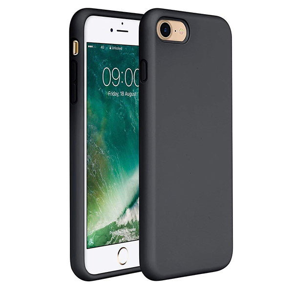 Θηκη Liquid Silicone για Apple iPhone 7 / 8 / SE 2020 Μαυρη
