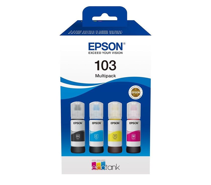 Epson 103 4 Inkjet Printer Cartridges Multipack Yellow / Cyan / Magenta / Black (C13T00S64A) (EPST00S64A)