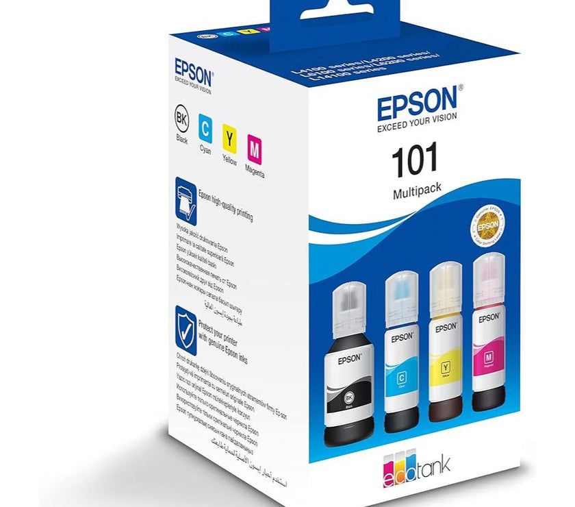 Epson 101 4 Inkjet Printer Cartridges Multipack Yellow / Cyan / Magenta / Black (C13T03V64A) (EPST03V64A)
