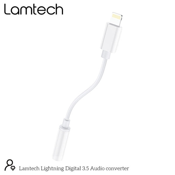 LAMTECH LIGHTNING ADAPTER CABLE AUDIO JACK 3,5MM WHITE