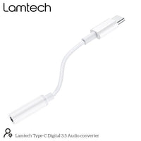 LAMTECH TYPE-C ADAPTER CABLE AUDIO JACK 3,5MM WHITE