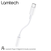 LAMTECH TYPE-C ADAPTER CABLE AUDIO JACK 3,5MM WHITE
