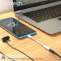 LAMTECH TYPE-C ADAPTER CABLE AUDIO JACK 3,5MM WHITE