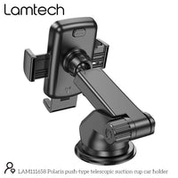 LAMTECH TELESCOPIC SUCTION CUP CAR PHONE HOLDER BLACK
