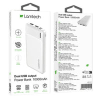 LAMTECH POWER BANK 10000MAH WHITE