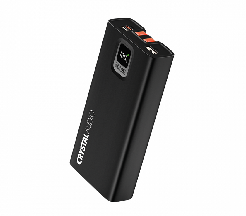 CRYSTAL AUDIO PBK7K Power Bank 20000 mAh PD Dual LCD+Cable Μαύρο