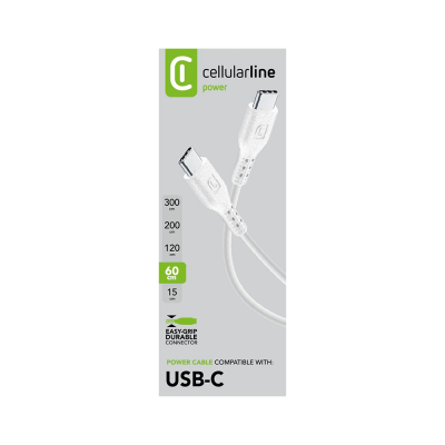 CELLULAR LINE Καλώδιο Συγχρονισμού και Φόρτισης Type-C (0,6m) Λευκό