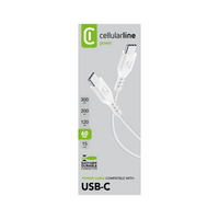 CELLULAR LINE Καλώδιο Συγχρονισμού και Φόρτισης Type-C (0,6m) Λευκό