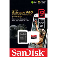 SanDisk Extreme PRO microSDHC 32GB + SD Adapter 100MB/s V30 UHS-I U3 A1