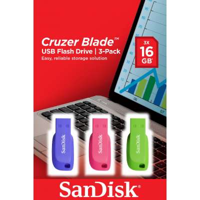 SanDisk SDCZ50C-B46T Cruzer Blade USB Flash Drive 3-pack