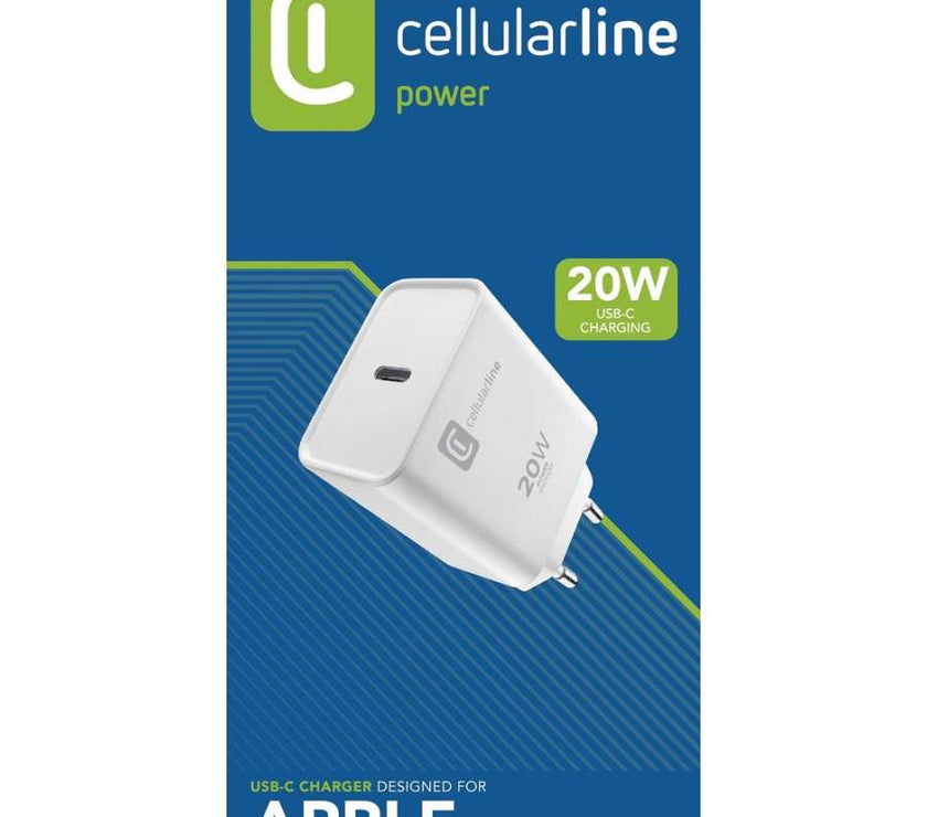 CELLULAR LINE 398353 Φορτιστής Σπιτιού για Apple με Θύρα Type-C 20W Λευκός