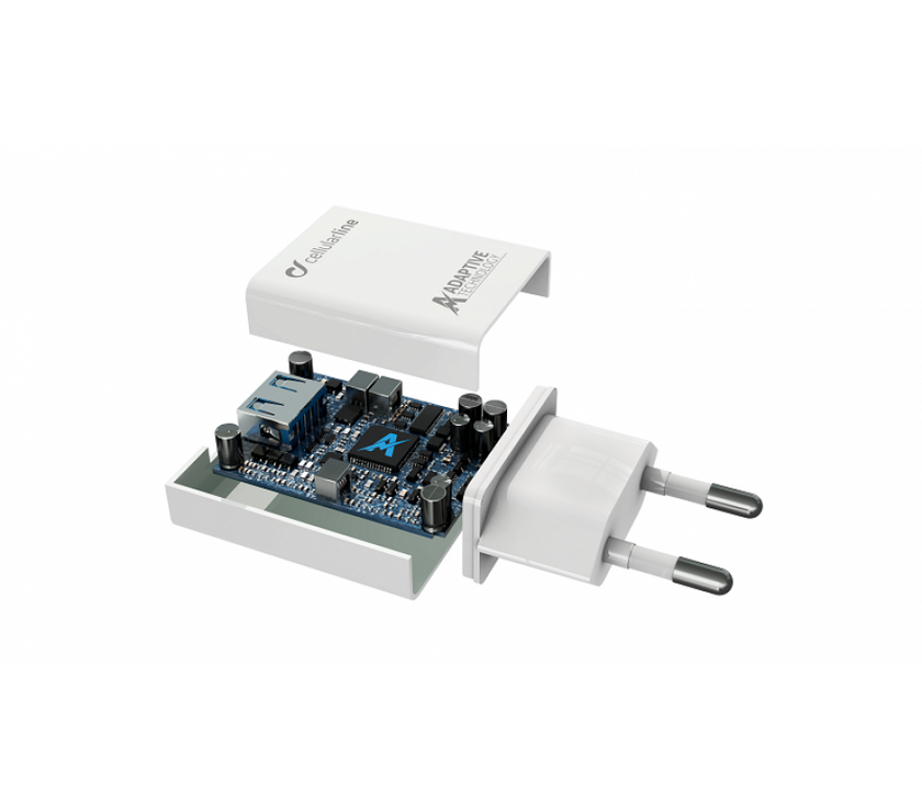 CELLULAR LINE 303906 Σετ Φορτιστής Samsung με Θύρα USB-A και Καλώδιο Type-C 15W Λευκό