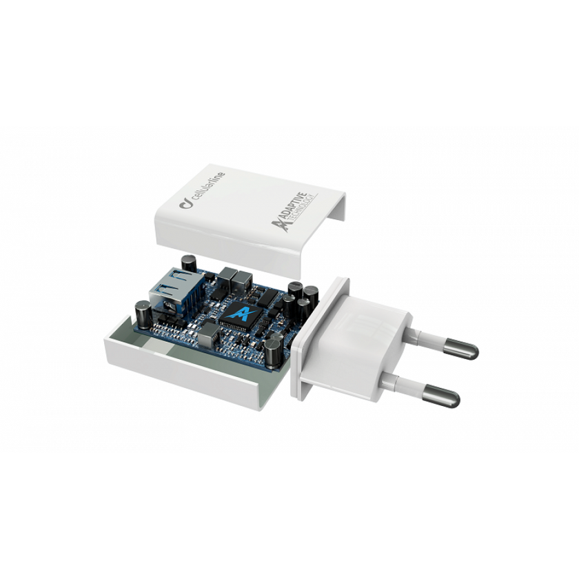 CELLULAR LINE 303906 Σετ Φορτιστής Samsung με Θύρα USB-A και Καλώδιο Type-C 15W Λευκό