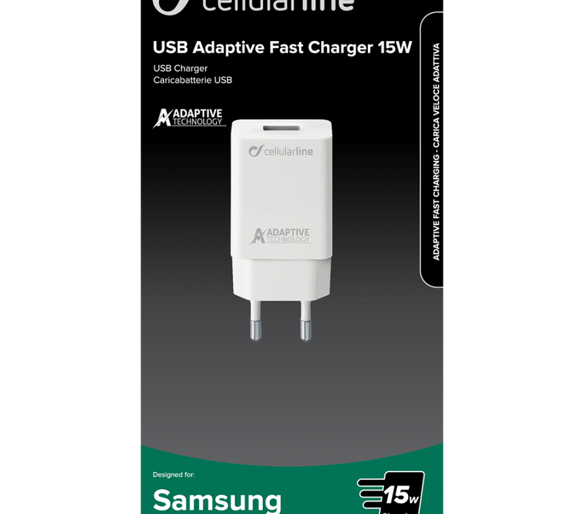 CELLULAR LINE 303913 Φορτιστής για Samsung με Θύρα USB-A 15W Λευκός