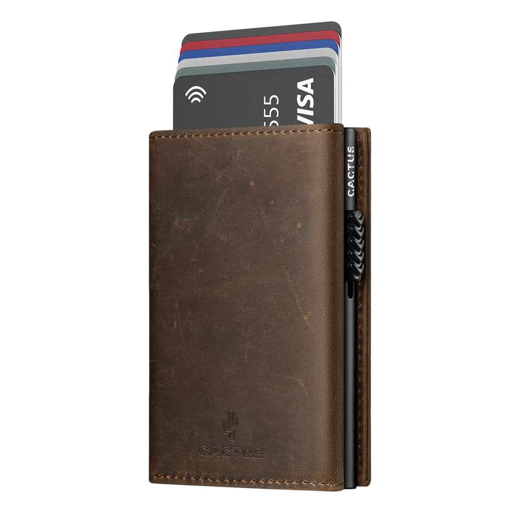 Πορτοφόλι Δερμάτινο Crazy Horse 3πλο με καρτοθήκη RFID