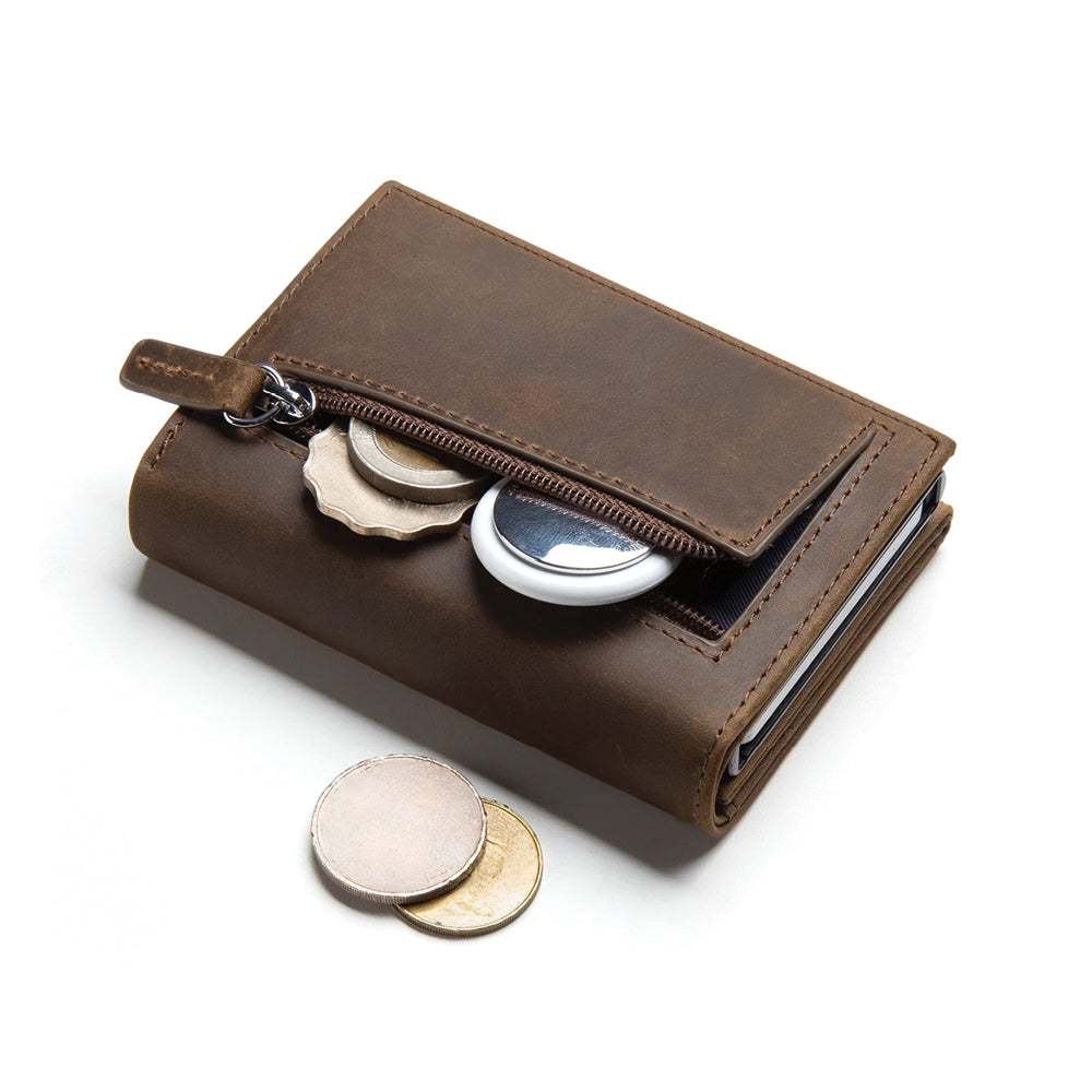 Πορτοφόλι Δερμάτινο Crazy Horse 3πλο με καρτοθήκη RFID