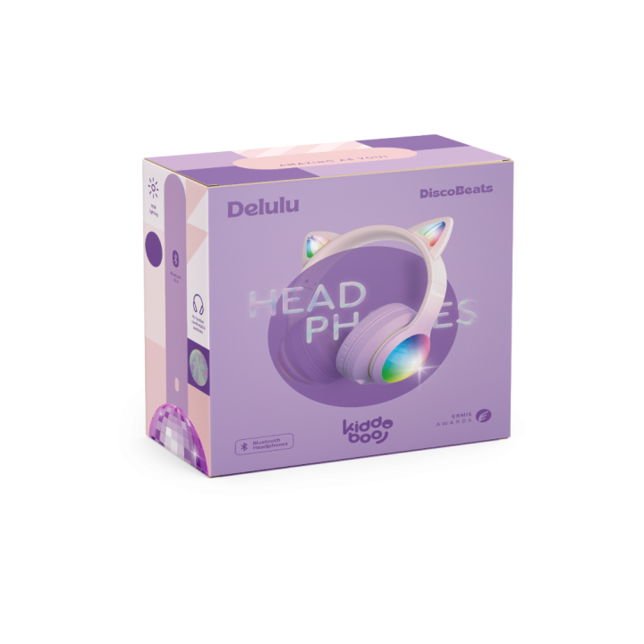 Kiddoboo Delulu Bluetooth Headphones DiscoBeats Blue