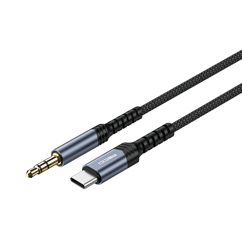 Recci RDS-A27 Aux Cable 3.5mm male Type-C 1m - Black