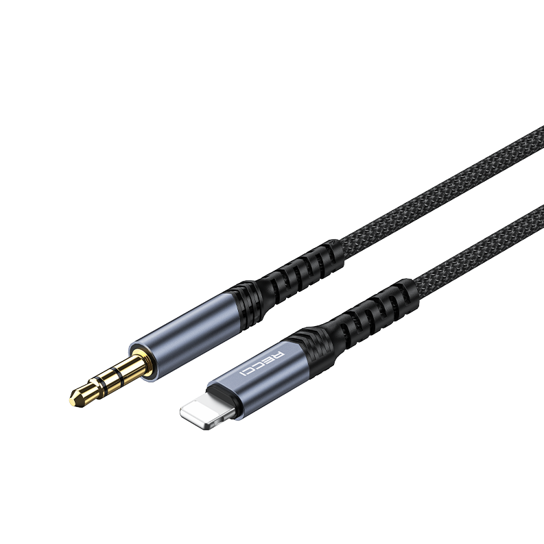 Recci RDS-A26 Aux Cable 3.5mm male Lightning 1m - Black