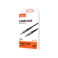 Recci RDS-A28 Καλώδιο 3.5mm male - 3.5mm male Μαύρο 1m