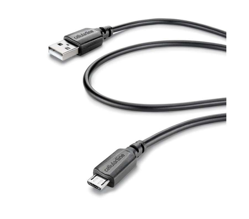 CELLULAR LINE 131745 USB Καλώδιο Συγχρονισμού και Φόρτισης microUSB (1,2m) Μαύρο