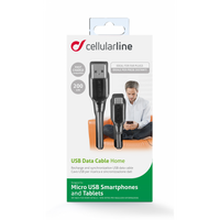 CELLULAR LINE 203947 USB Καλώδιο Συγχρονισμού και Φόρτισης microUSB (2m) Μαύρο