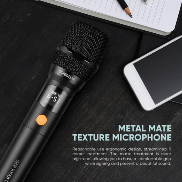 SONICGEAR DUAL PROFESSIONAL UHF WIRELESS LED MICROPHONE WM 3300 UL