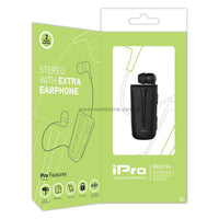 Στερεοφωνικό Ακουστικό Bluetooth iPro RH219s Retractable με Δόνηση
