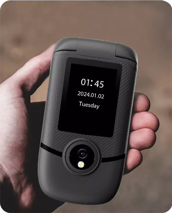 BLACKVIEW 4G DUAL-SCREEN FLIP PHONE (48MB+128MB) MIDNIGHT BLACK