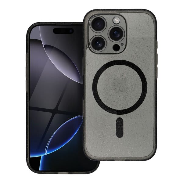 Θηκη Clear Mag Cover Με Προστασια Καμερας & Magsafe Για Apple iPhone 14 Pro Max black glitter