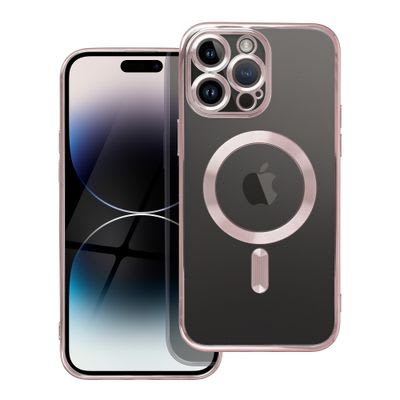 Θηκη Electro Με MagSafe & Τζαμι Καμερας Για Apple Iphone 14 Pro Max Ροζ Χρυση