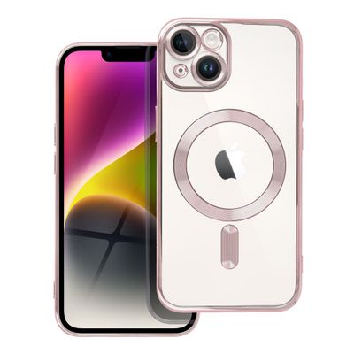 Θηκη Electro Με MagSafe Για & Τζαμι Καμερας Apple Iphone 14 Ροζ Χρυση