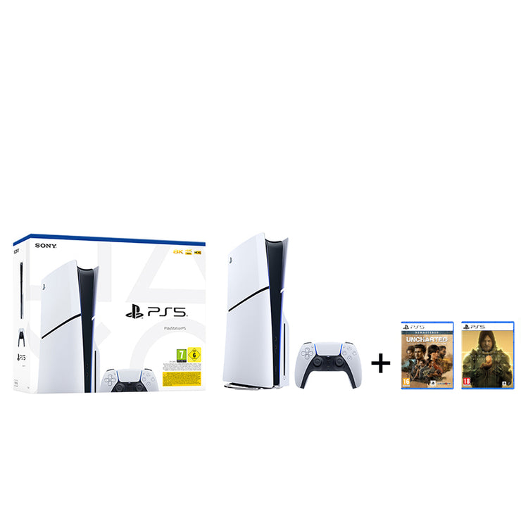 Sony PlayStation 5 BluRay Slim Edition + Uncharted: Legacy of Thieves Collection + Death Stranding Director’s Cut