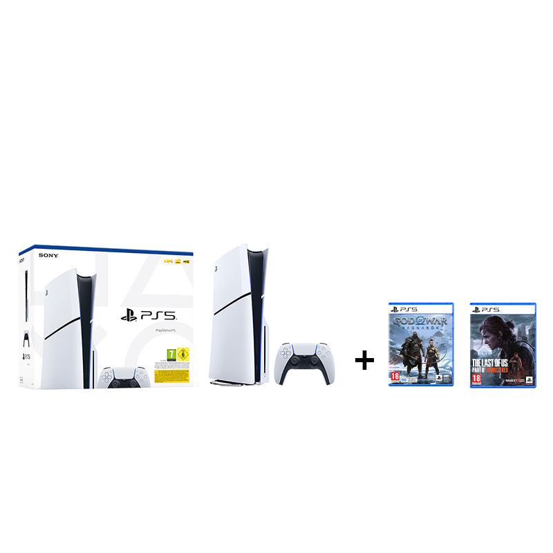 Sony PlayStation 5 BluRay Slim Edition + God of War Ragnarok Standard Edition + The Last of Us Part II