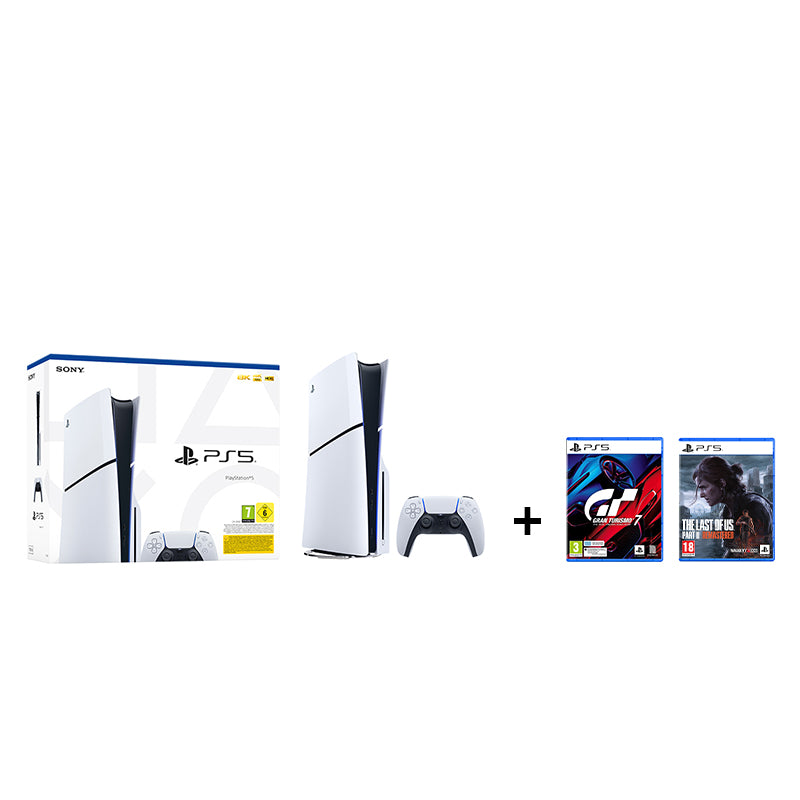 Sony PlayStation 5 BluRay Slim Edition + Gran Turismo 7 Standard Edition + The Last of Us Part II