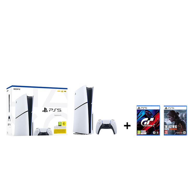Sony PlayStation 5 BluRay Slim Edition + Gran Turismo 7 Standard Edition + The Last of Us Part II