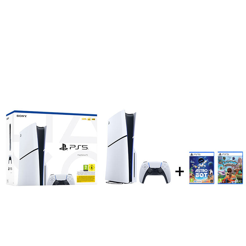 Sony PlayStation 5 BluRay Slim Edition + ASTRO BOT + Sackboy A Big Adventure!
