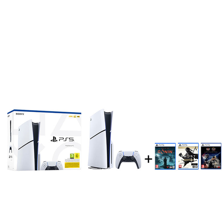 Sony PlayStation 5 BluRay Slim Edition + Rise Of The Ronin + Ghost of Tsushima + Nioh Collection