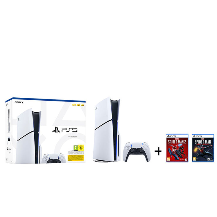 Sony PlayStation 5 BluRay Slim Edition + Marvel's Spider-Man 2 + Marvel's Spider-Man: Miles Morales